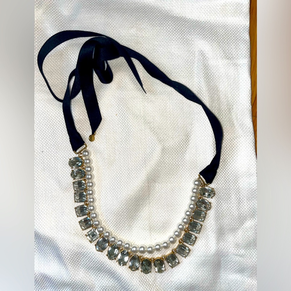 JCrew velvet, pearl and gem necklace